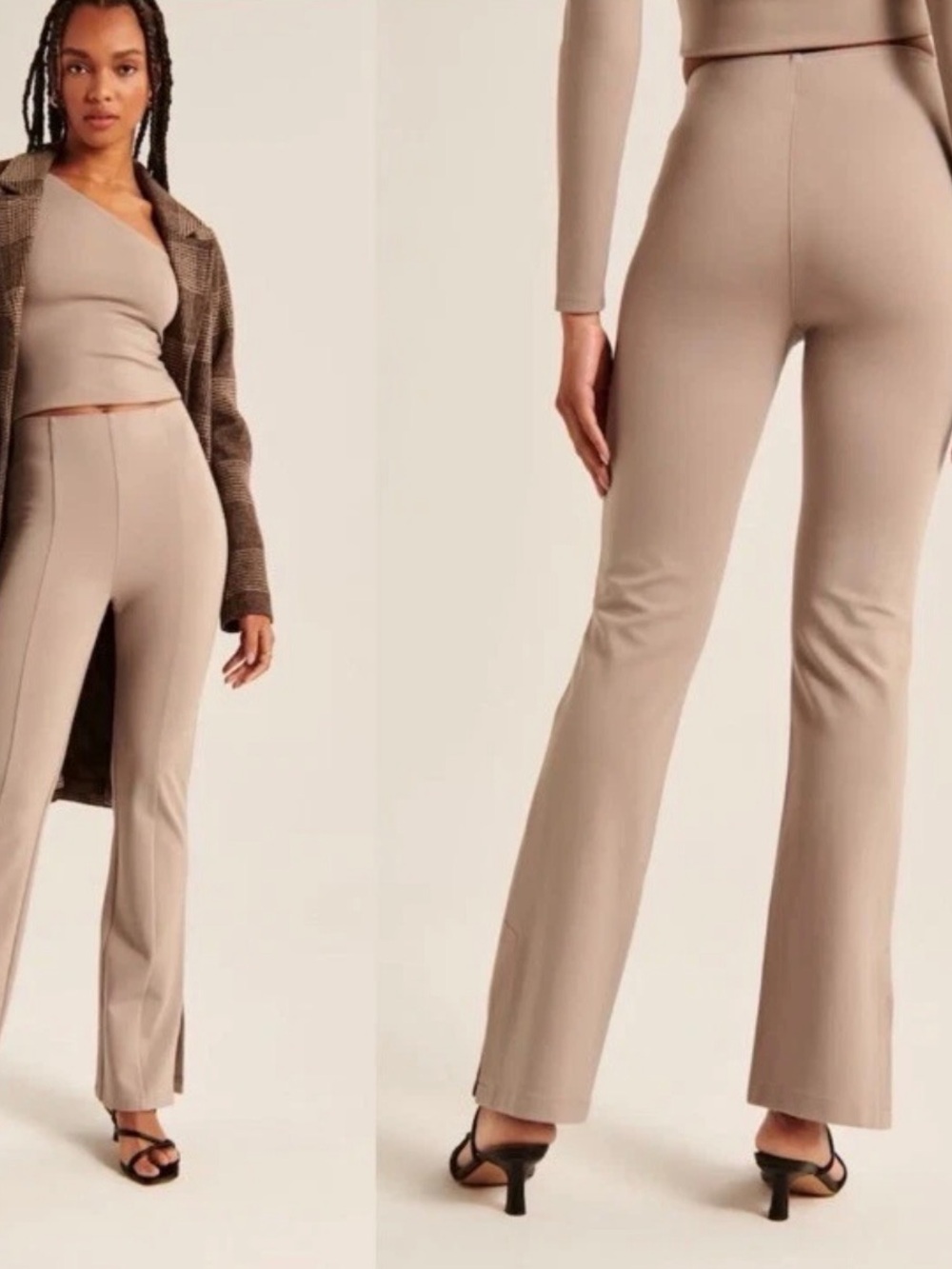 Abercrombie Ponte Pull On Split Hem Tailored Pant Stretchy